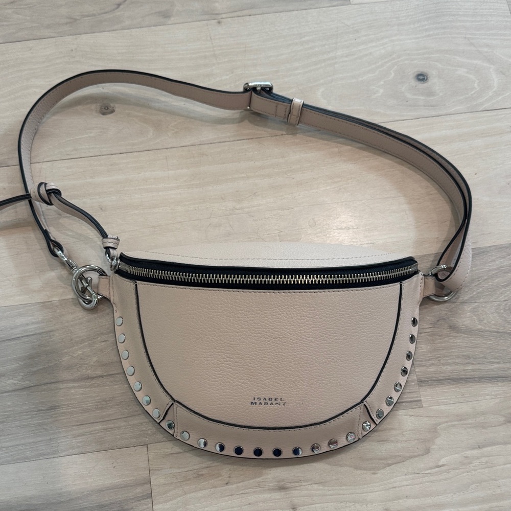 Isabel Marant Skano Belt Bag - Leather Crossbody Bag with Silver Studs